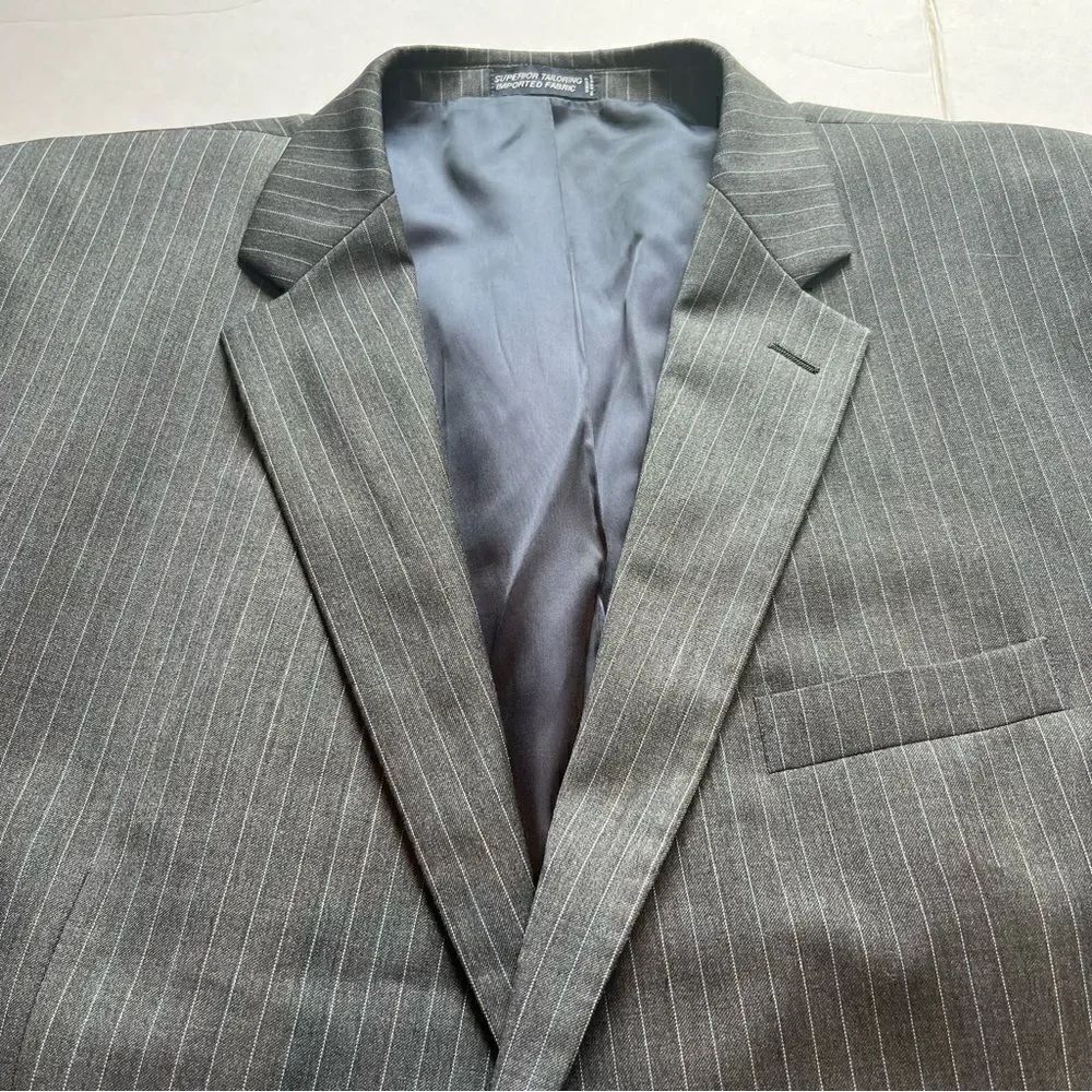 Nautica Men's Wool Sport Coat Gray Pinstripe Size 50R